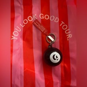 Glossier 8-ball keychain